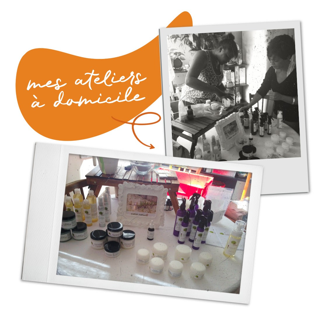 Photos en 2015 des atelier à domicile de la fondatrice de Kalia Nature