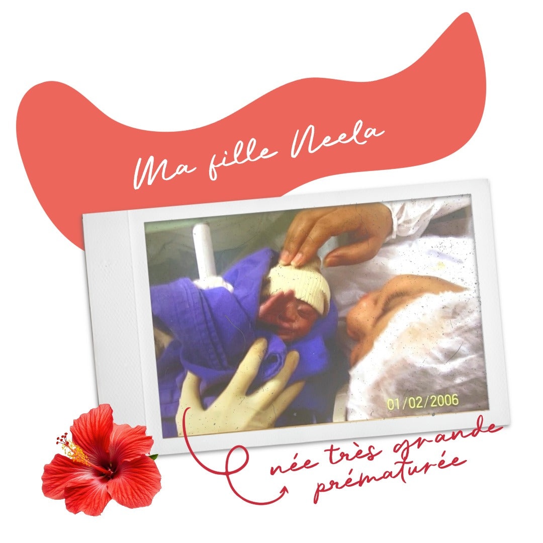 Photo de la naissance de la fille de la fondatrice Neela, née très grande prématurée 