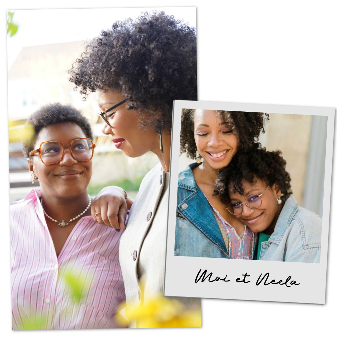 Photos de la fondatrice et sa fille pour laquelle elle a créé la marque Kalia Nature