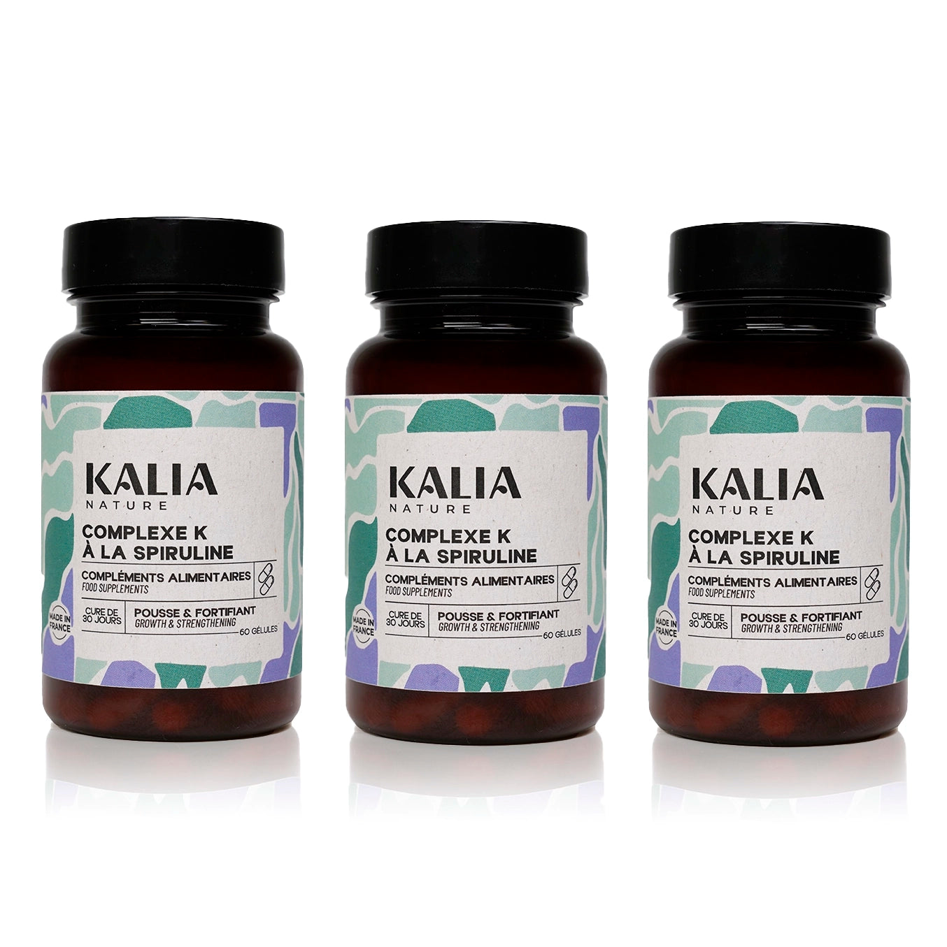 Photo produit de la nouvelle cure de 3 mois Complexe K à la spiruline - Kalia Nature