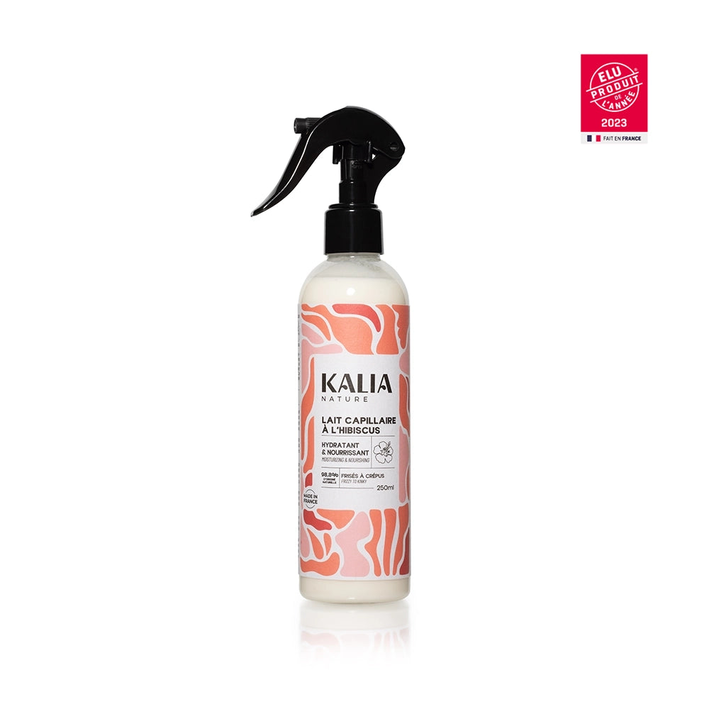 Lait Capillaire à l’Hibiscus Kalia Nature – hydratation intense, nutrition profonde et définition des boucles pour cheveux secs.
