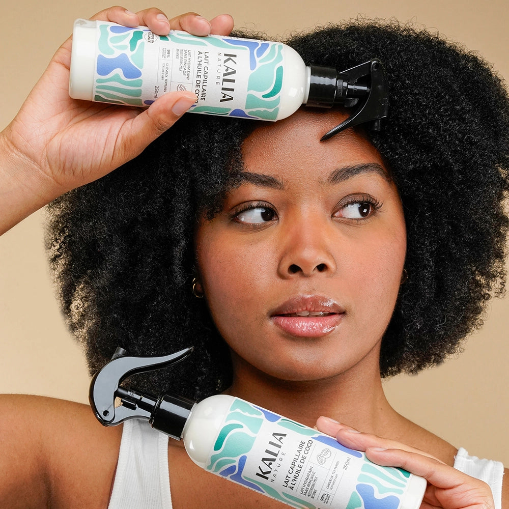 Lait de Coco Kalia Nature – soin capillaire à base de lait de coco, pour des cheveux nourris et hydratés naturellement.