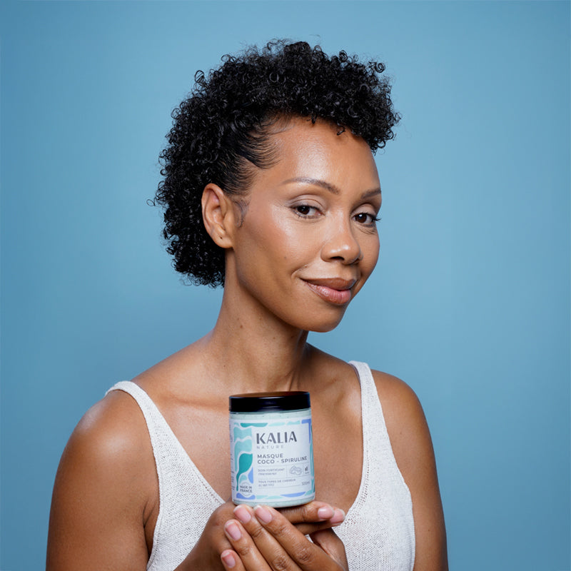 photo de sandrine sophie avec un produit kalia nature